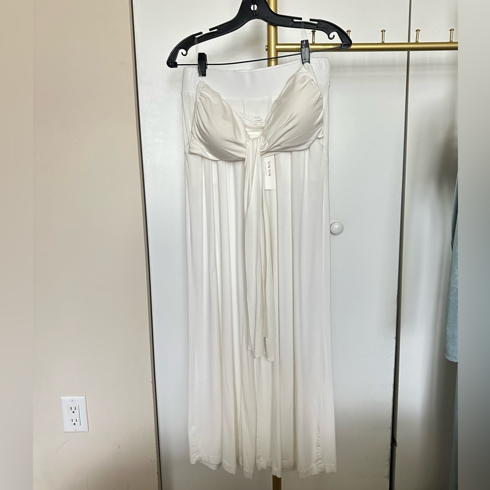 White resort pants and halter set